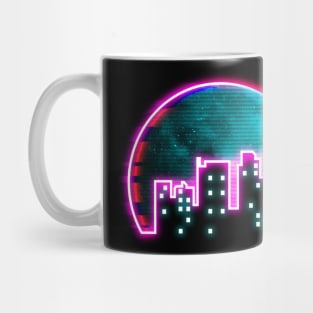 Neon Glitch City Mug